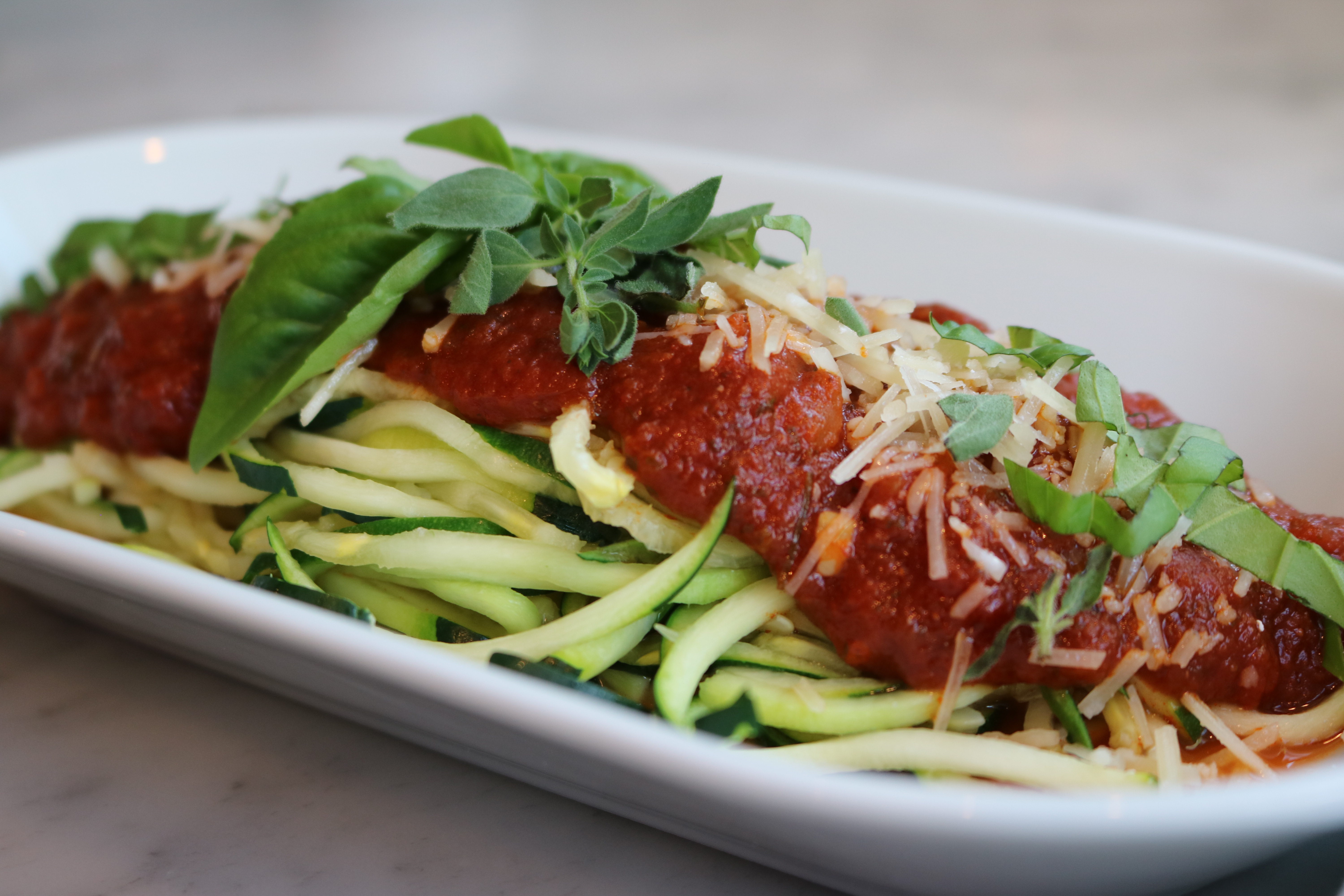 Zucchini noodles and Spaghetti Sauce