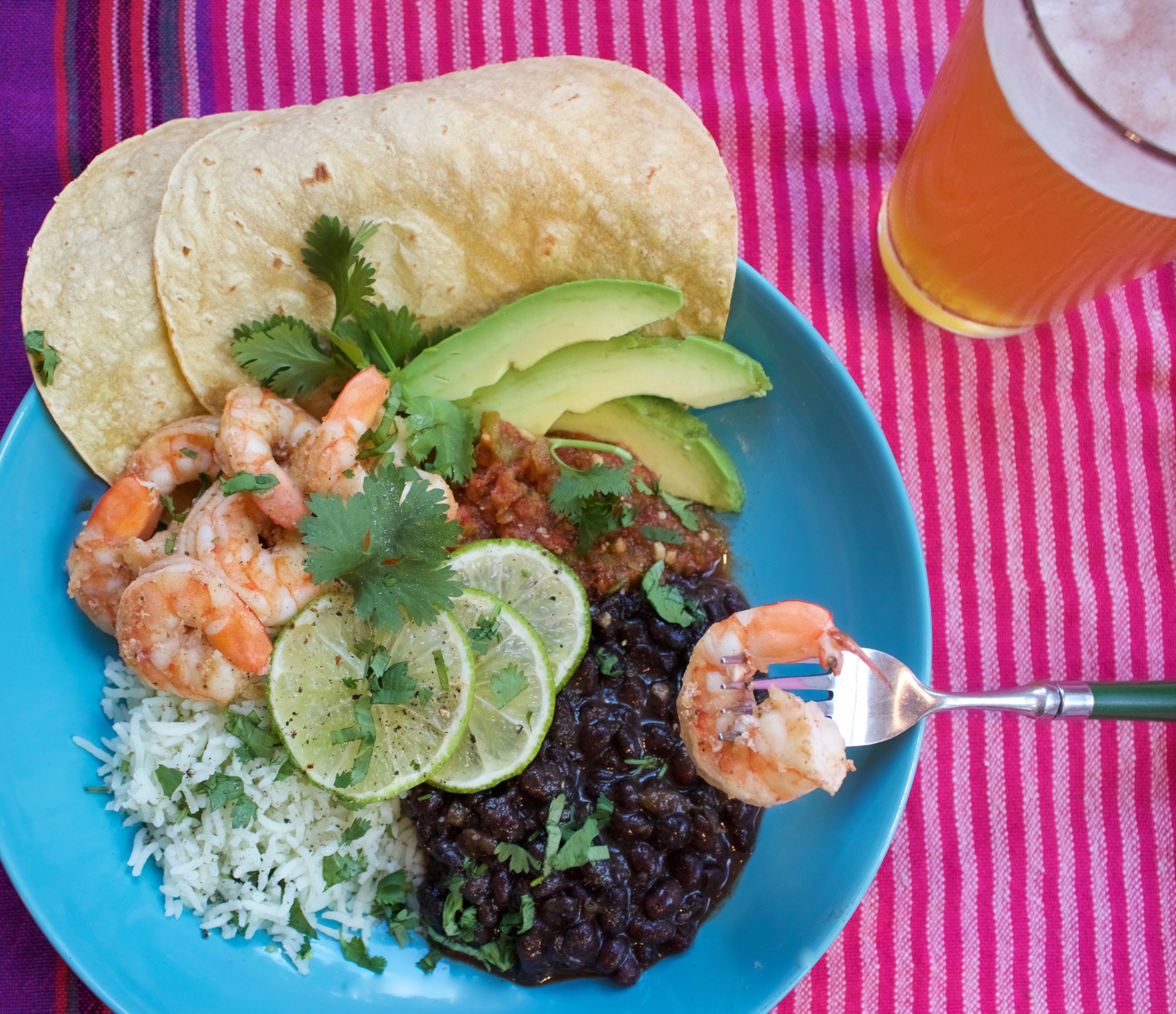 Pressure cooker black beans and cilantro lime rice