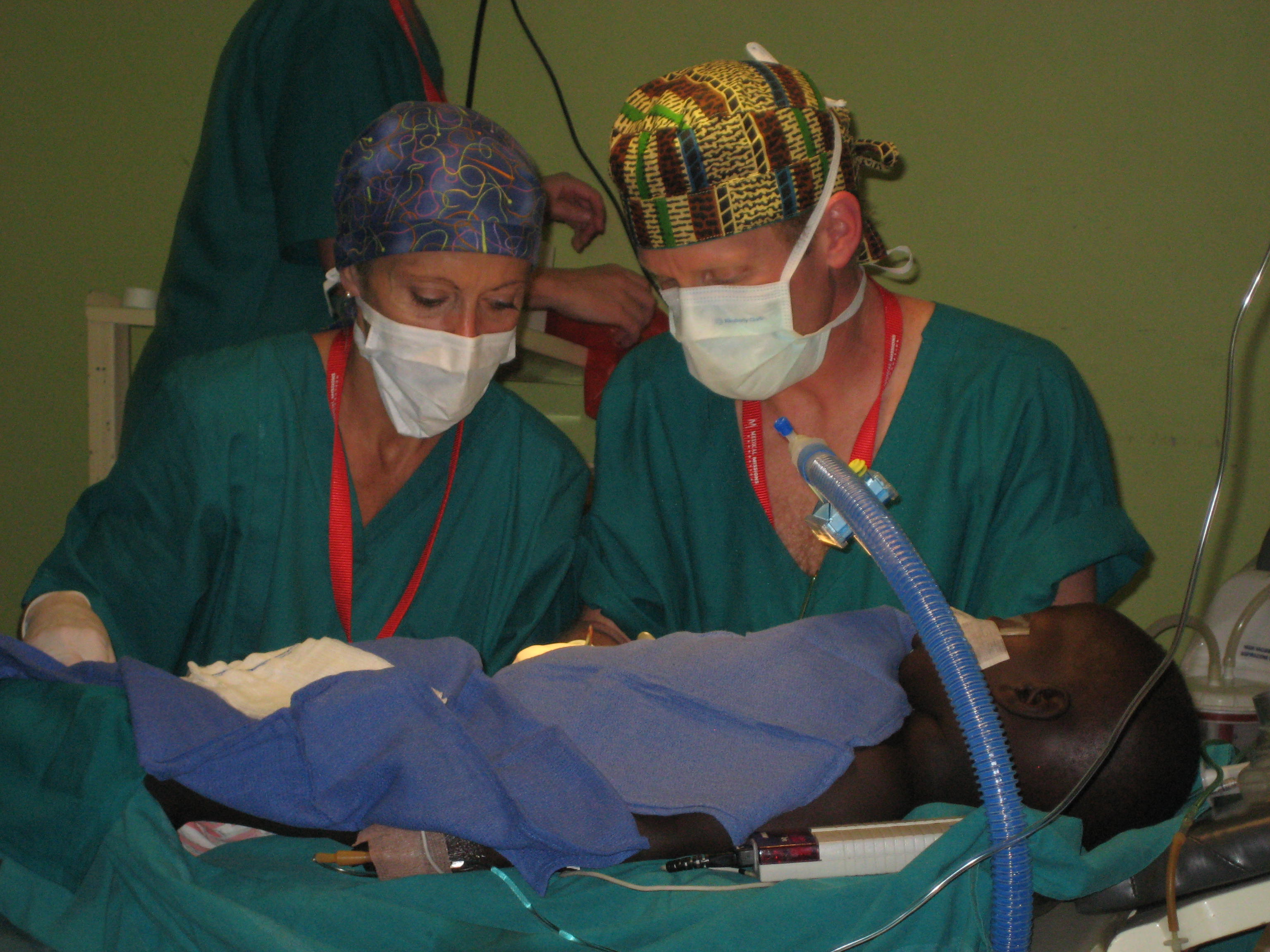 Scrub nurse, first assist, surgeon, anesthesia, mission work