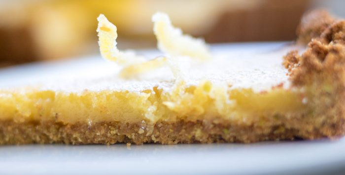 Slice of lemon tart