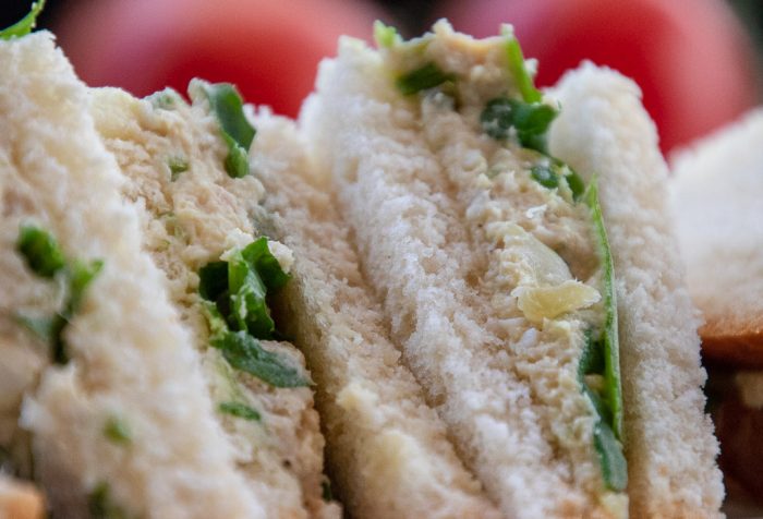 chicken salad sandwich triangles