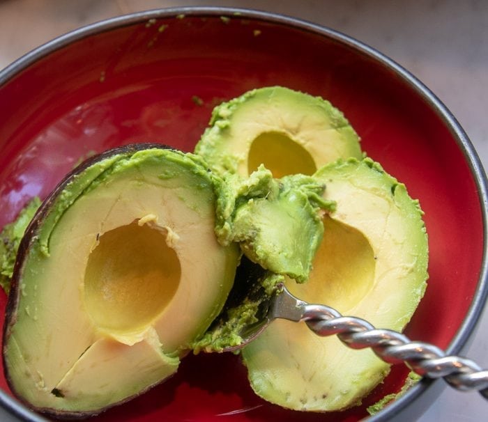 ripe avocado halves