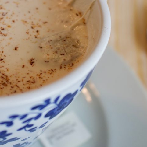 Chai Tea made with homemade almond milk
