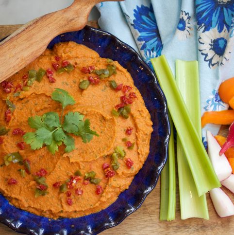 Homemade Roasted Red Pepper Hummus