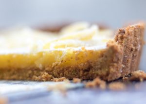 Side view of lemon tart