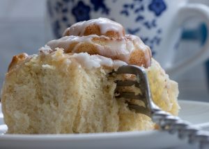 Cinnamon Roll with fork