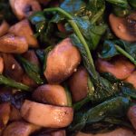 Pan Seared Mushrooms with Wilted Spinach