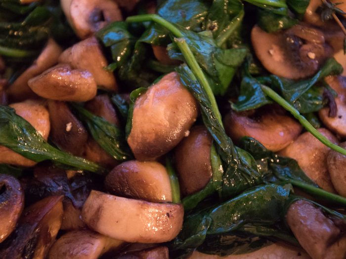 Spinach and mushrooms