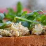 open-faced chicken salad sandwich