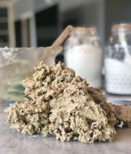Mound of chocolate chip cookie dough