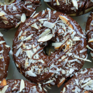 Keto chocolate almond coconut donut