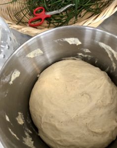 English muffin dough after rising